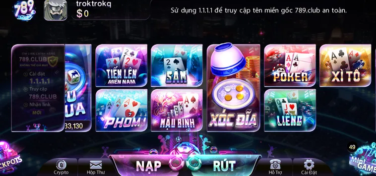 Các Trò Chơi Game Bài Tại Sảnh Game Bài 789Club Uy Tín Hàng Đầu Hiện Nay