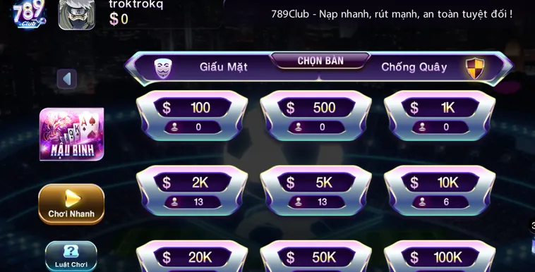 Hướng Dẫn Tham Gia Chơi Mậu Binh Tại 789Club Thắng Lớn Mỗi Ngày