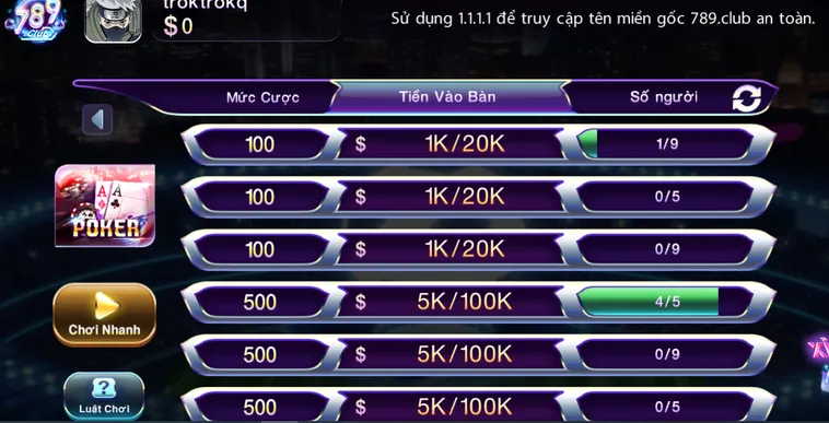 Hướng Dẫn Tham Gia Chơi Poker Tại 789Club Thắng Cược Đỉnh Cao
