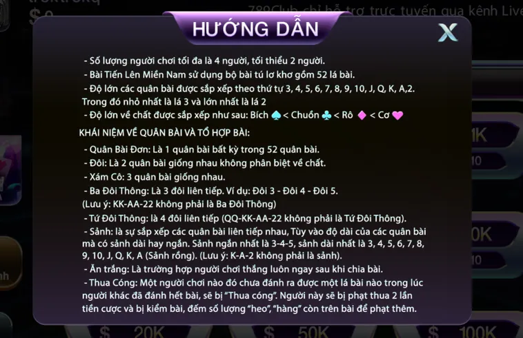 Trải Nghiệm Cá Cược Tiến Lên Miền Nam Tại 789Club Đẳng Cấp Nhất Hiện Nay